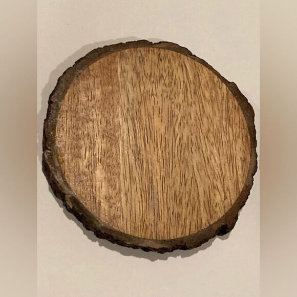 Rustic Live Edge Wood Slice 4” Drink Coaster Set of 4 Man Cave Decor - Picture 3 of 8